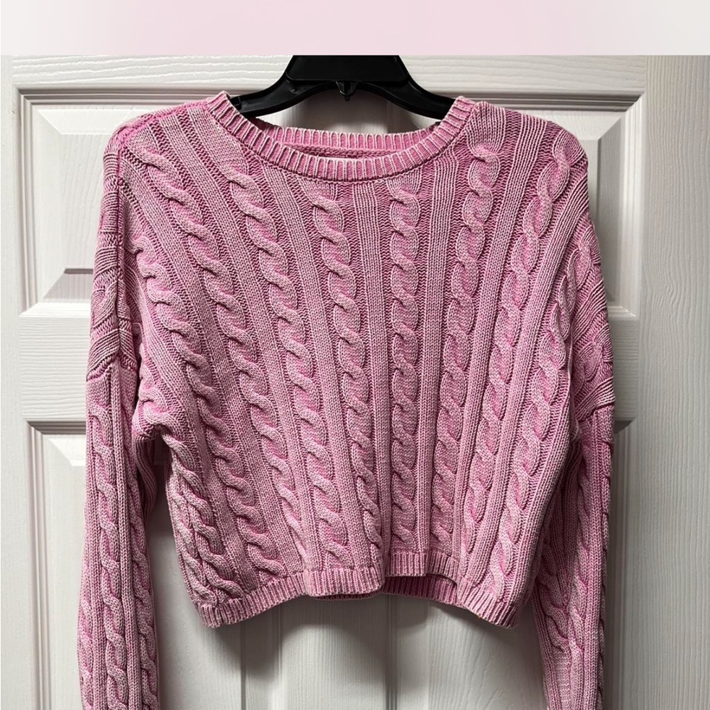 Aeropostale Light Pink Cable Knit Sweater